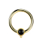 Micro Closure Ring vergoldet mit Zylinder schwarzer Onyx Stein Ring für Anhänger