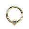 Micro Closure Ring gold-plated with cylinder pearl black Ring for pendant