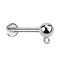 Micro labret internal thread silver with ball ring for pendant