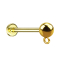 Micro labret internal thread gold-plated with ball ring for pendant