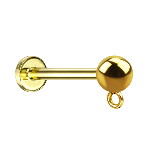 Micro labret filetto interno placcato oro con anello a sfera per ciondolo