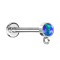 Micro labret internal thread silver with cylinder crystal silver ring for pendant