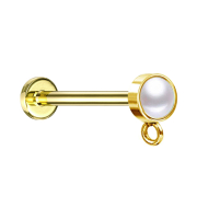 Micro labret filo interno placcato oro con cilindro di...