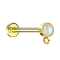 Micro Labret femelle doré avec cylindre opale blanc anneau pour pendentif