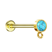 Micro labret internal thread gold-plated with cylinder...