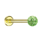 Micro Labret doré avec boule de cristal vert clair couche protectrice dépoxy