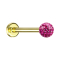 Micro labret gold-plated with crystal ball pink epoxy protective layer