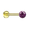 Micro Labret vergoldet mit Kristallkugel violett Epoxy Schutzschicht