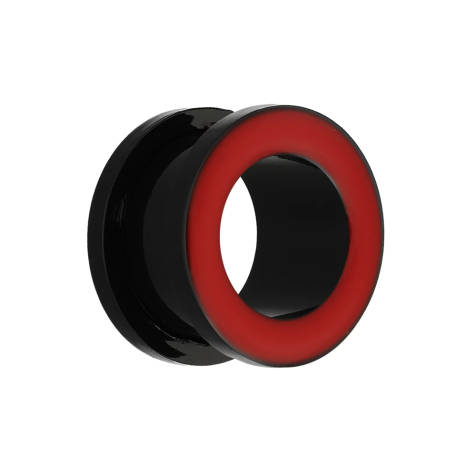 Flesh Tunnel mit rotem Rand
