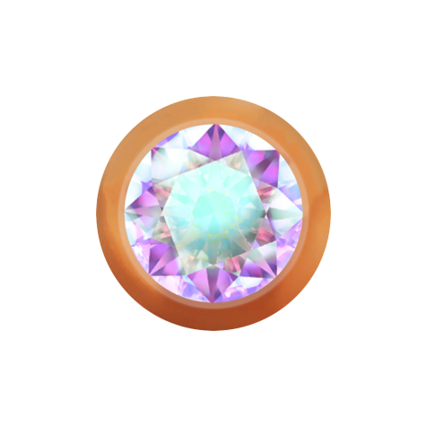 Micro Kugel rosegold mit Kristall multicolor