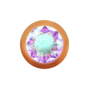 Micro Kugel rosegold mit Kristall multicolor