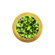 Micro Kugel vergoldet mit Kristall hellgrün