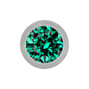 Boule argentée avec cristal turquoise