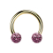 Micro Circular Barbell gold-plated with two crystal balls light purple epoxy protective layer
