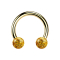 Micro Circular Barbell gold-plated with two crystal balls topaz Epoxy protective layer