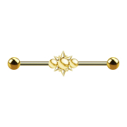 Bilanciere placcato oro due palle tre palle con coni