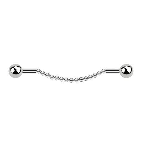 Barbell silver two balls chain