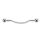 Barbell silver two balls chain