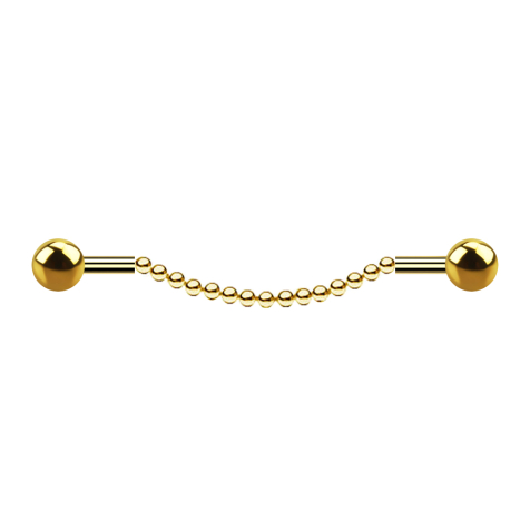 Catena a due sfere placcata oro Barbell