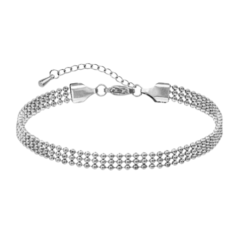 Chaîne de cheville argent trois chaînes à boules individuelles