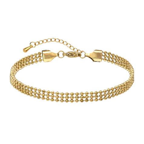 Chaîne de cheville dorée trois chaînes à boules individuelles