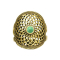 Ring vergoldet Blume des Lebens mit Jade Stein