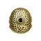 Gold-plated flower of life ring with onyx stone