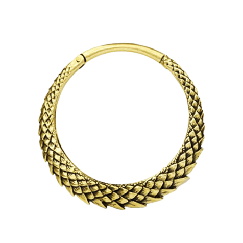 Peso per orecchio con cerniera in pelle di drago placcata oro