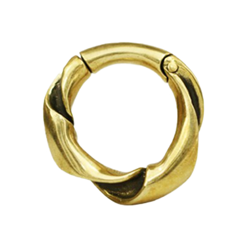 Peso per orecchio incernierato placcato oro Twisted