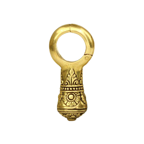 Poids doreille pliable doré longue goutte avec motif