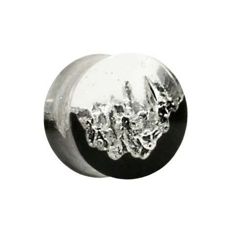 Flared Plug Montagne de cristal époxy transparent en bois darang