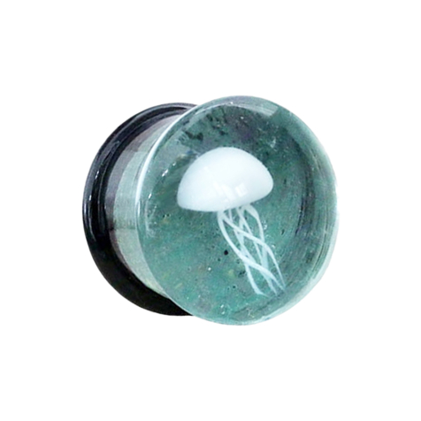 Flared Plug Qualle aus Glas mit O-Ring