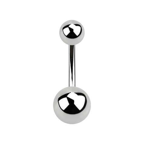 Banane Innengewinde silber mit zwei Kugeln