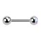 Barbell argent avec boule et boule de cristal multicolore