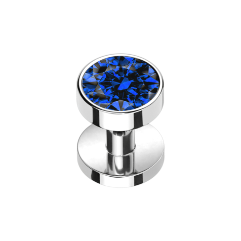 Skin Diver silver with crystal dark blue