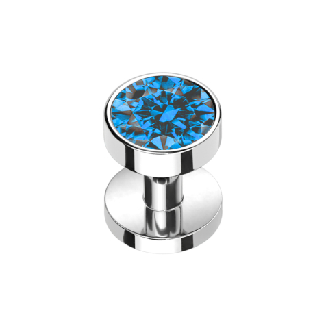 Skin Diver silver with crystal light blue