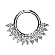 Micro bague segmentée pliable argent demi-cercle...