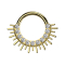 Micro segment ring, foldable, gold-plated, sun crystals, silver