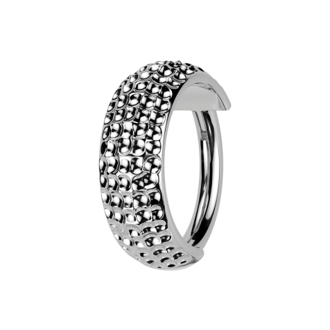 Bague micro segmentée pliable argentée, diamants taille poire