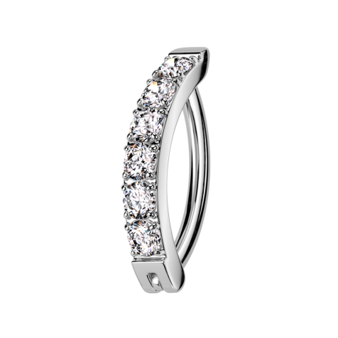 Banane pliable argentée avec une rangée de cristaux argentés