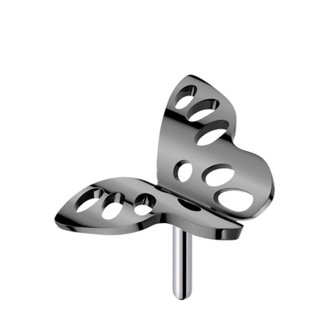 Farfalla senza filettatura perforata nera