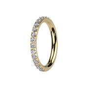 Micro segment ring, foldable, gold-plated, crystals on...