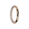 Micro segment ring, foldable, rose gold, crystals on the side, silver