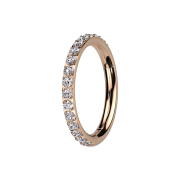 Micro segment ring, foldable, rose gold, crystals on the...