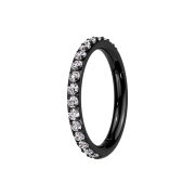 Bague segmentée pliable noire avec cristaux...