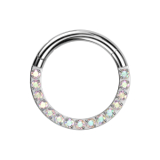 Anello micro segmentato pieghevole argento con cristalli...