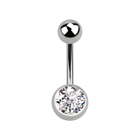 Sterile banana silver with ball and ball crystal silver