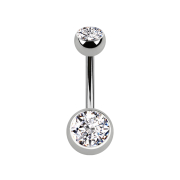 Sterile Banane silber mit zwei Kugeln Kristall silber