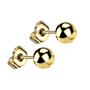 Gold-plated stud earrings with ball