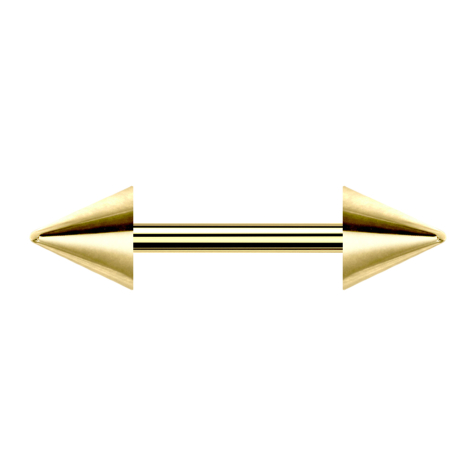 Gold-plated barbell with two cones